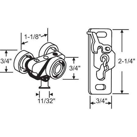 Strybuc 3 Wheel Hanger With Bracket 3-141